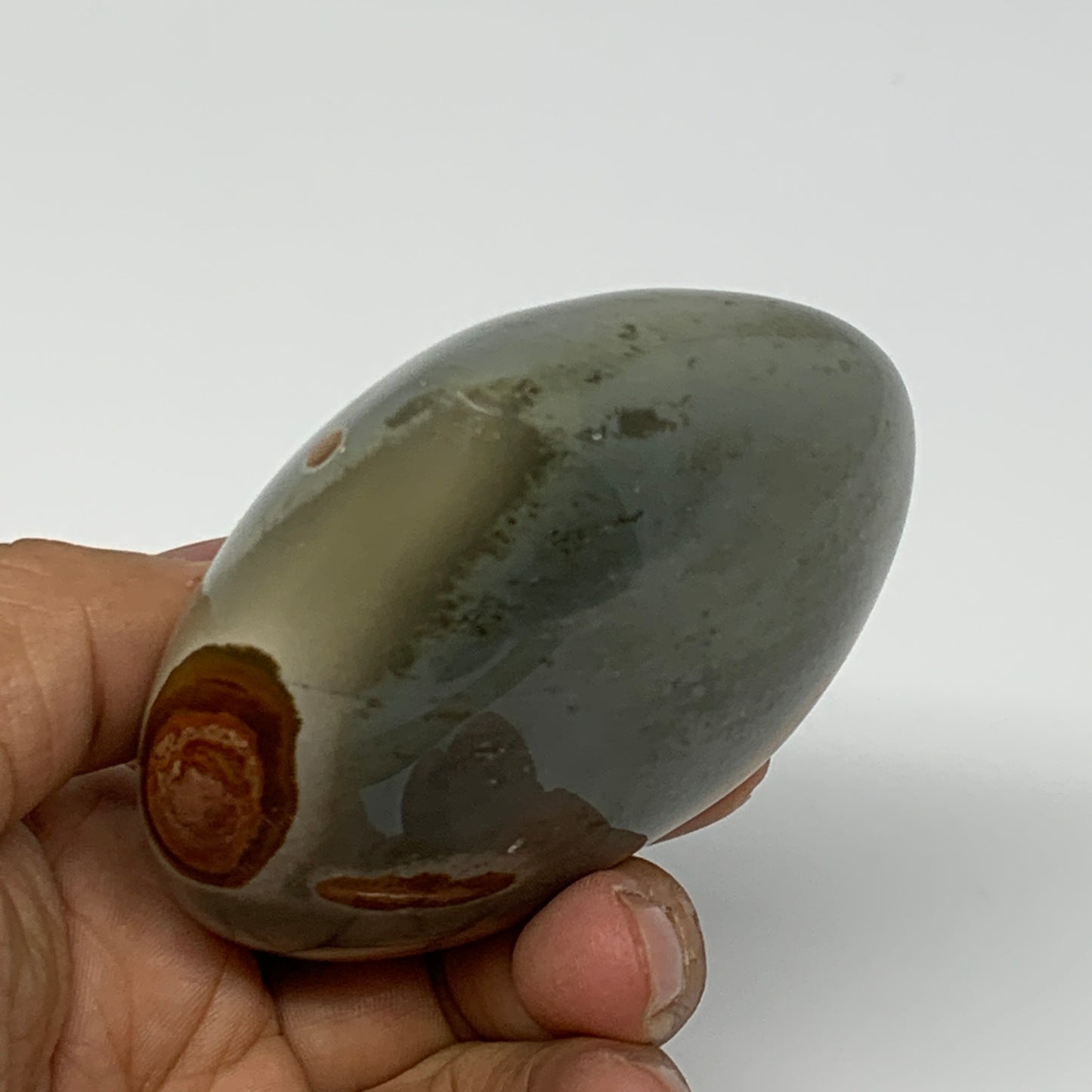 272.3g, 2.9"x3"x1.5" Polychrome Jasper Heart Polished Healing Crystal, B17724