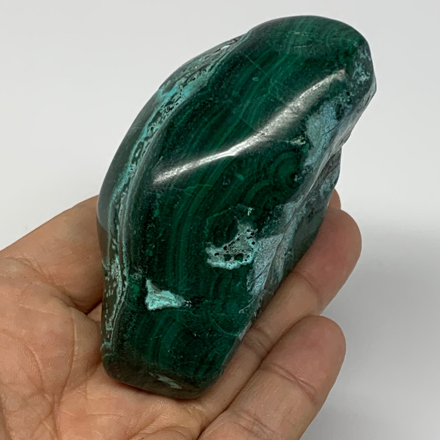 345.1g,3.3"x2.7"x1.5" Natural Azurite Malachite Freeform Polished @Congo, B18486