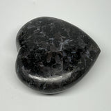 469.3g,3.6"x3.7"x1.3" Indigo Gabro Merlinite Heart Gemstone @Madagascar,B19931