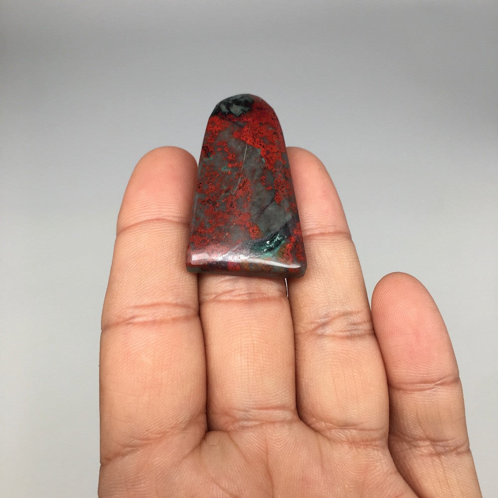 13.3g, 1.6"x0.9"x6mm Sonora Sunset Chrysocolla Cuprite Cabochon @Mexico,SC374