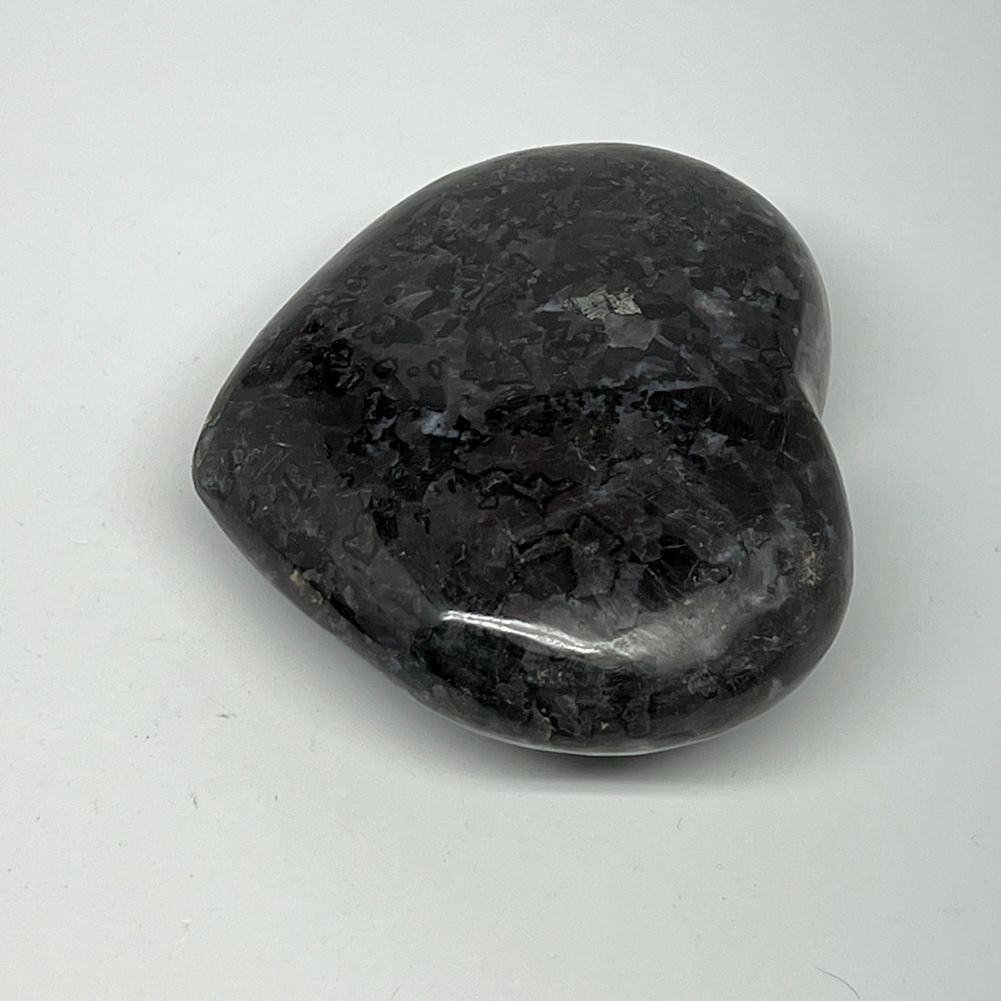 294.6g,2.9"x3.3"x1.2" Indigo Gabro Merlinite Heart Gemstone @Madagascar,B19933