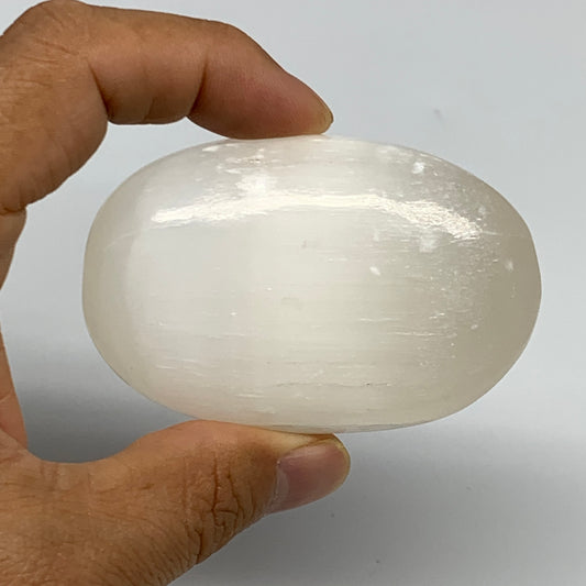 107g, 2.8"x1.8"x1", White Satin Spar (Selenite) Palmstone Crystal Gypsum, B22582