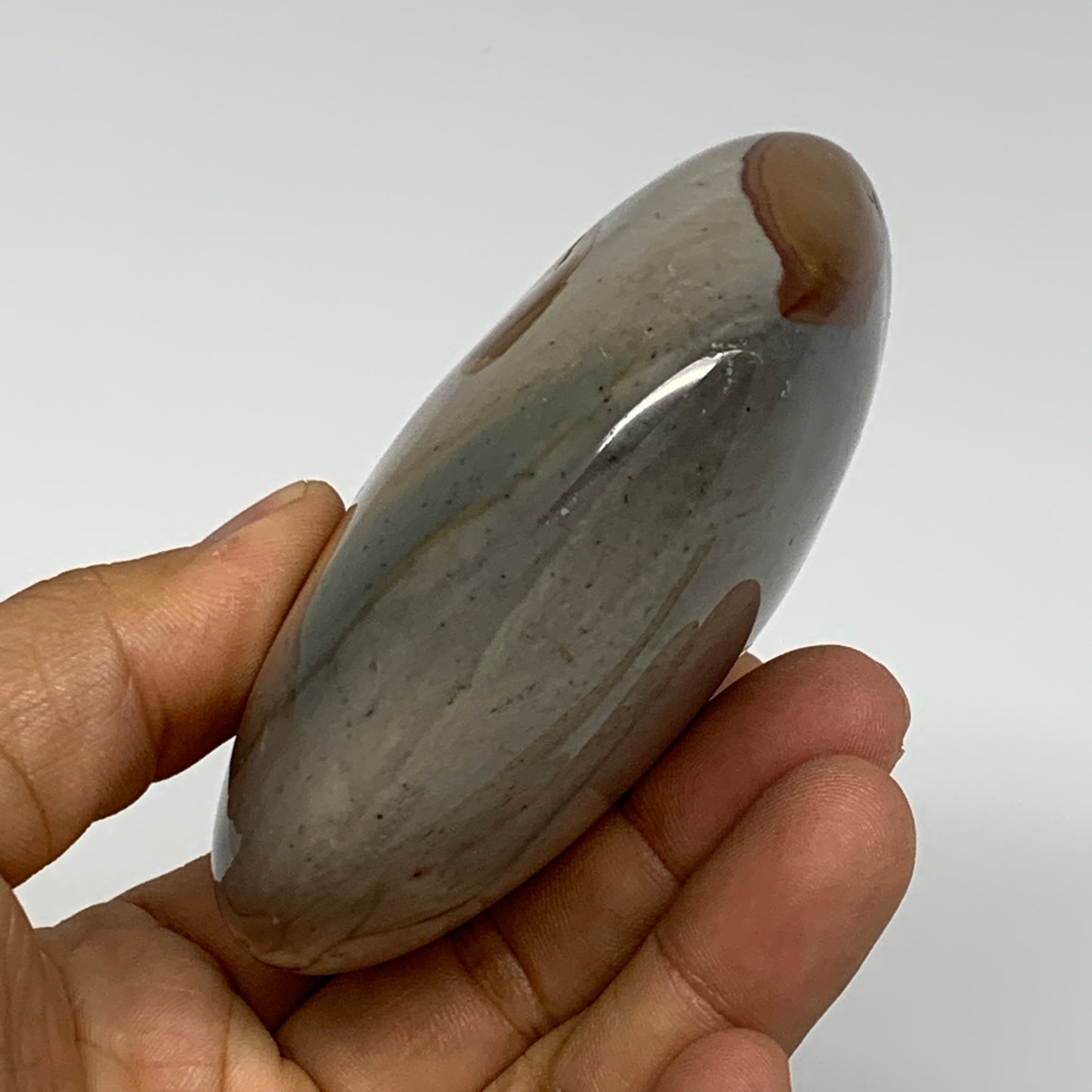 313.9g, 3"x3.6"x1.4" Polychrome Jasper Heart Polished Healing Crystal, B17729