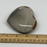 313.9g, 3"x3.6"x1.4" Polychrome Jasper Heart Polished Healing Crystal, B17729