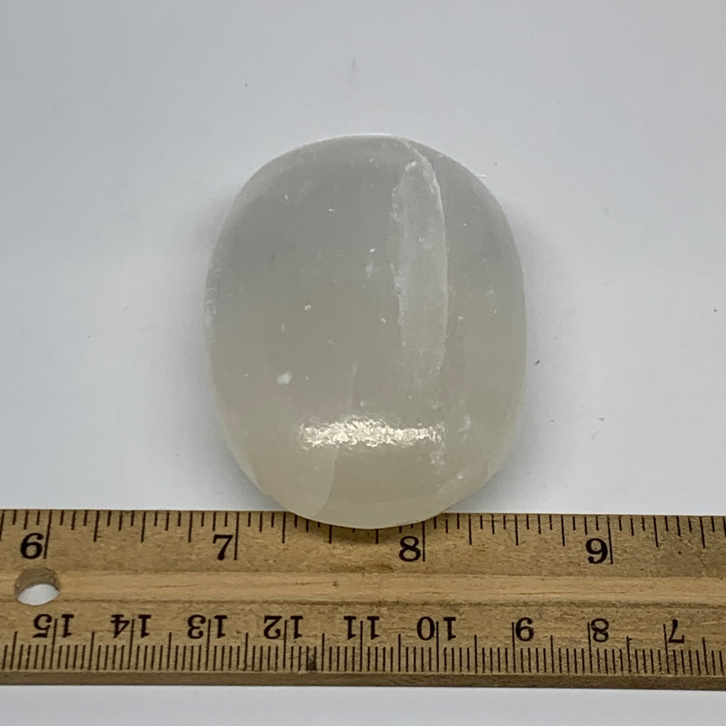 107g, 2.8"x1.8"x1", White Satin Spar (Selenite) Palmstone Crystal Gypsum, B22582