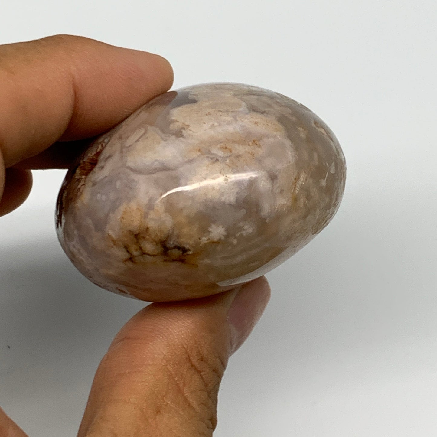 122.8g,2.5"x1.8"x1.2", Flower Agate Palm-Stone Crystal Reiki @Madagascar,B16174