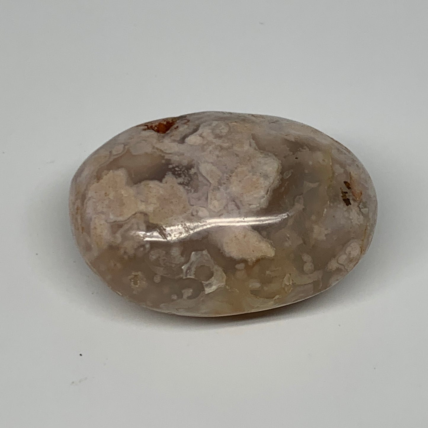 122.8g,2.5"x1.8"x1.2", Flower Agate Palm-Stone Crystal Reiki @Madagascar,B16174