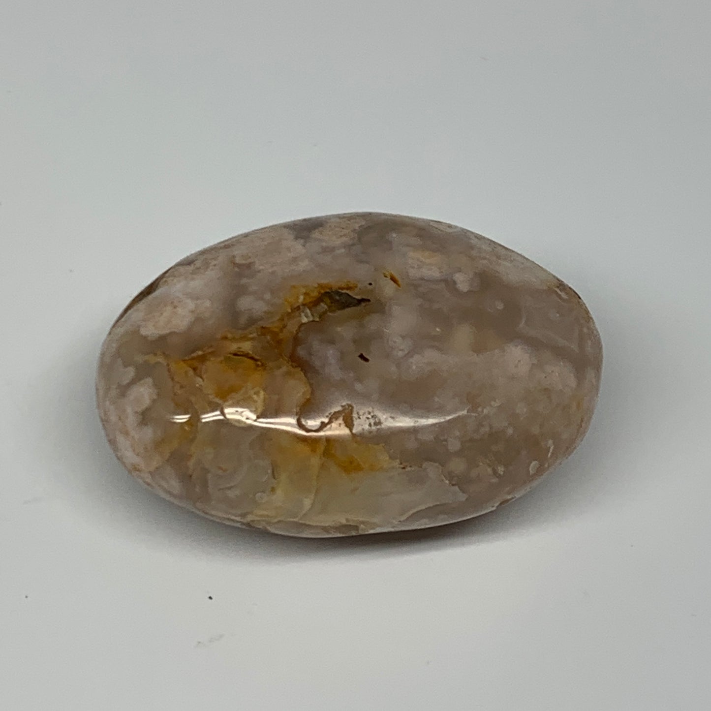 122.8g,2.5"x1.8"x1.2", Flower Agate Palm-Stone Crystal Reiki @Madagascar,B16174