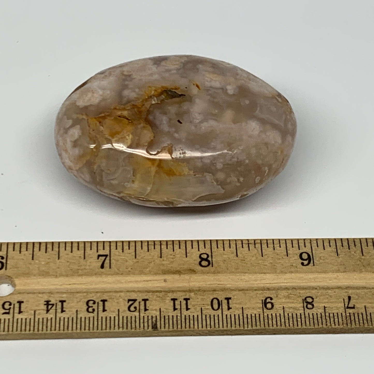 122.8g,2.5"x1.8"x1.2", Flower Agate Palm-Stone Crystal Reiki @Madagascar,B16174
