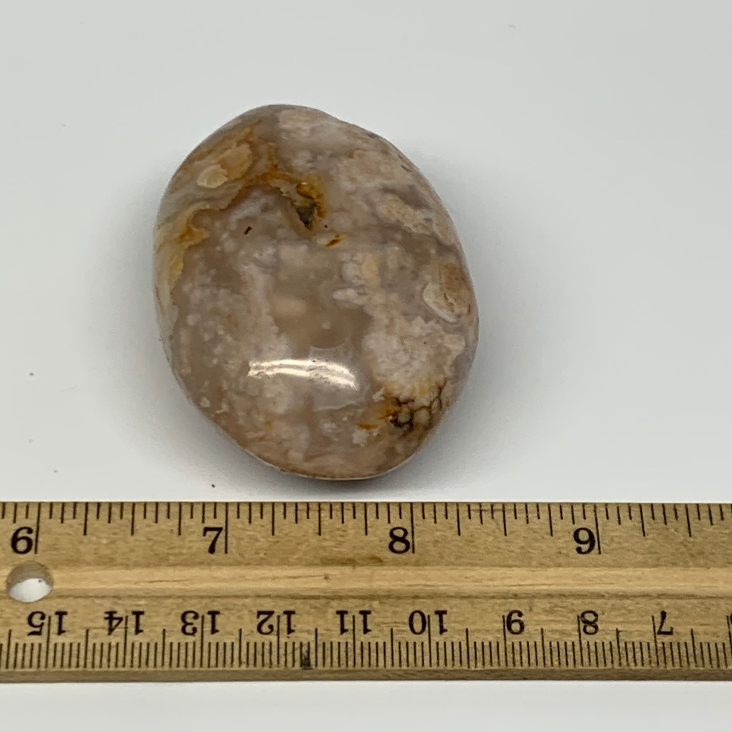122.8g,2.5"x1.8"x1.2", Flower Agate Palm-Stone Crystal Reiki @Madagascar,B16174