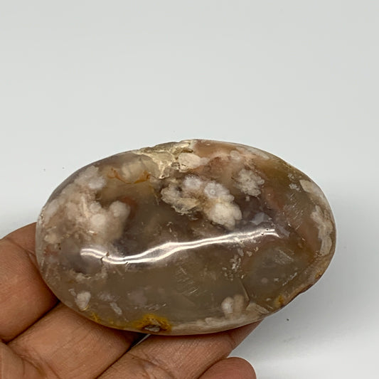 103.5g,2.7"x1.8"x1", Flower Agate Palm-Stone Crystal Reiki @Madagascar,B16175