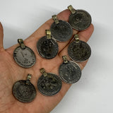 65g, 8pcs, Turkmen Coins Jeweled Synthetic Pink Tribal @Afghanistan, B14542