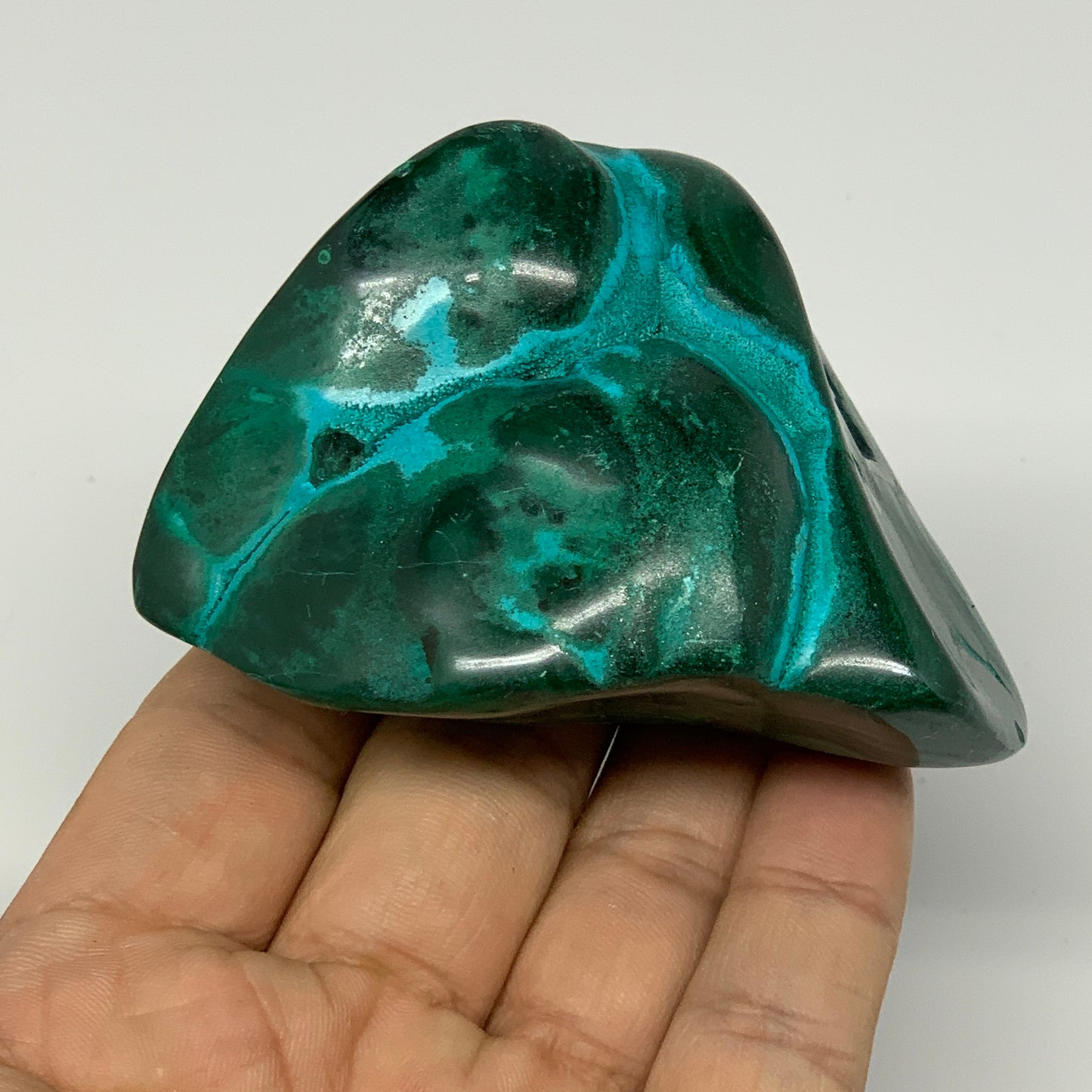 253.7g,2.7"x2.3"x1.4" Natural Azurite Malachite Freeform Polished @Congo, B18495