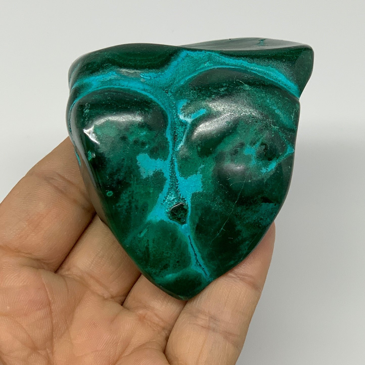 253.7g,2.7"x2.3"x1.4" Natural Azurite Malachite Freeform Polished @Congo, B18495