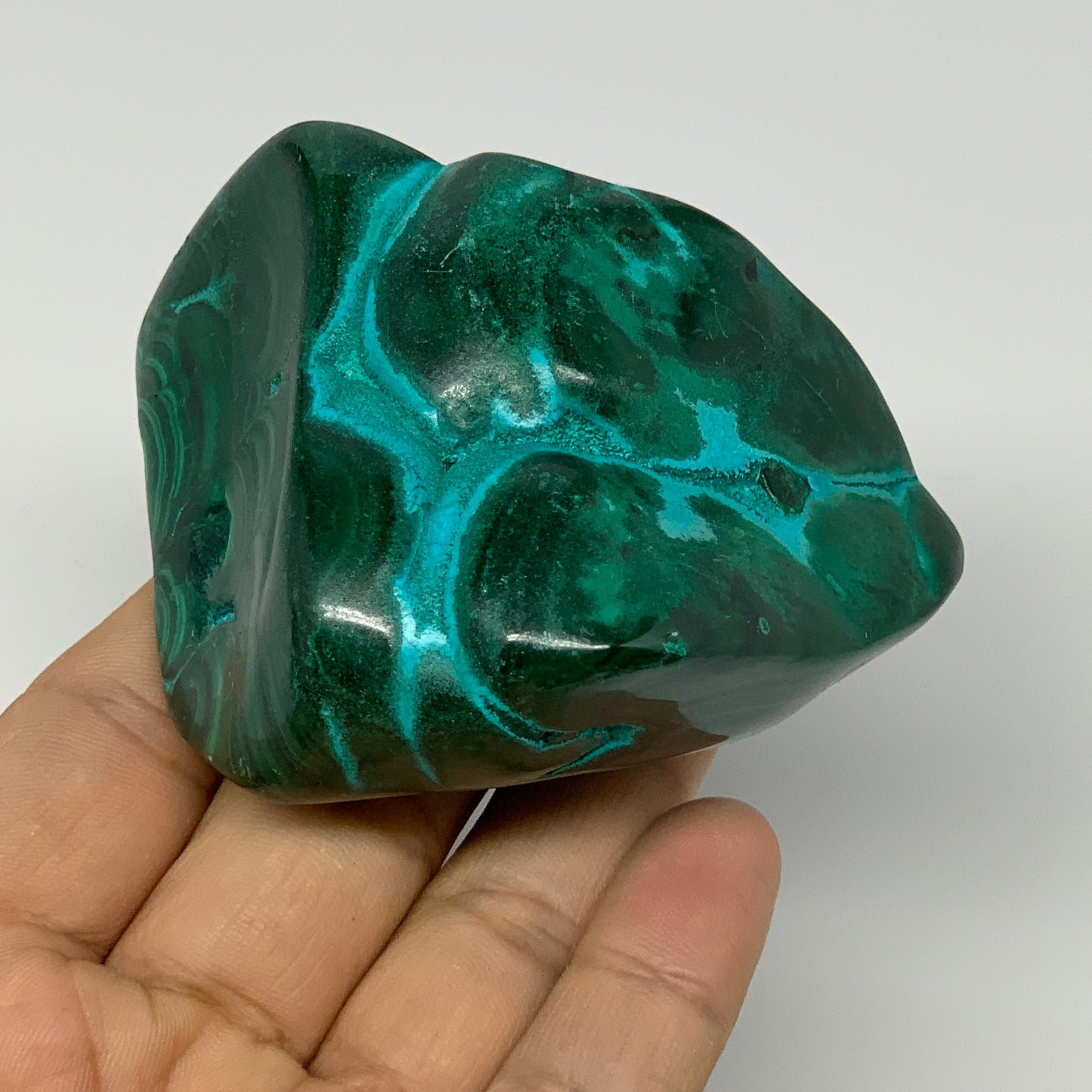 253.7g,2.7"x2.3"x1.4" Natural Azurite Malachite Freeform Polished @Congo, B18495