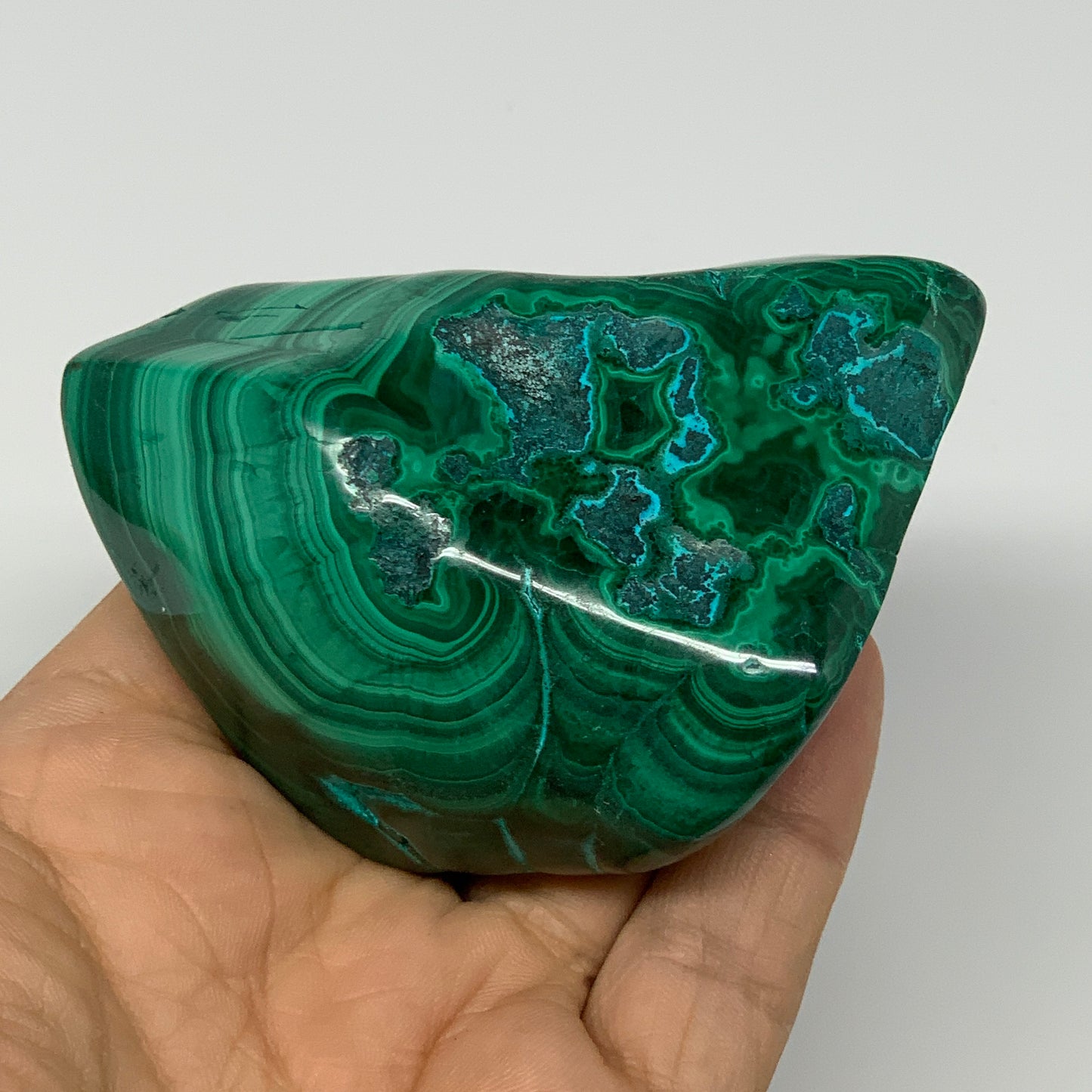 253.7g,2.7"x2.3"x1.4" Natural Azurite Malachite Freeform Polished @Congo, B18495