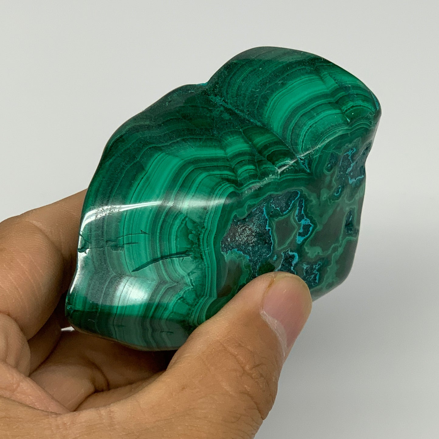 253.7g,2.7"x2.3"x1.4" Natural Azurite Malachite Freeform Polished @Congo, B18495