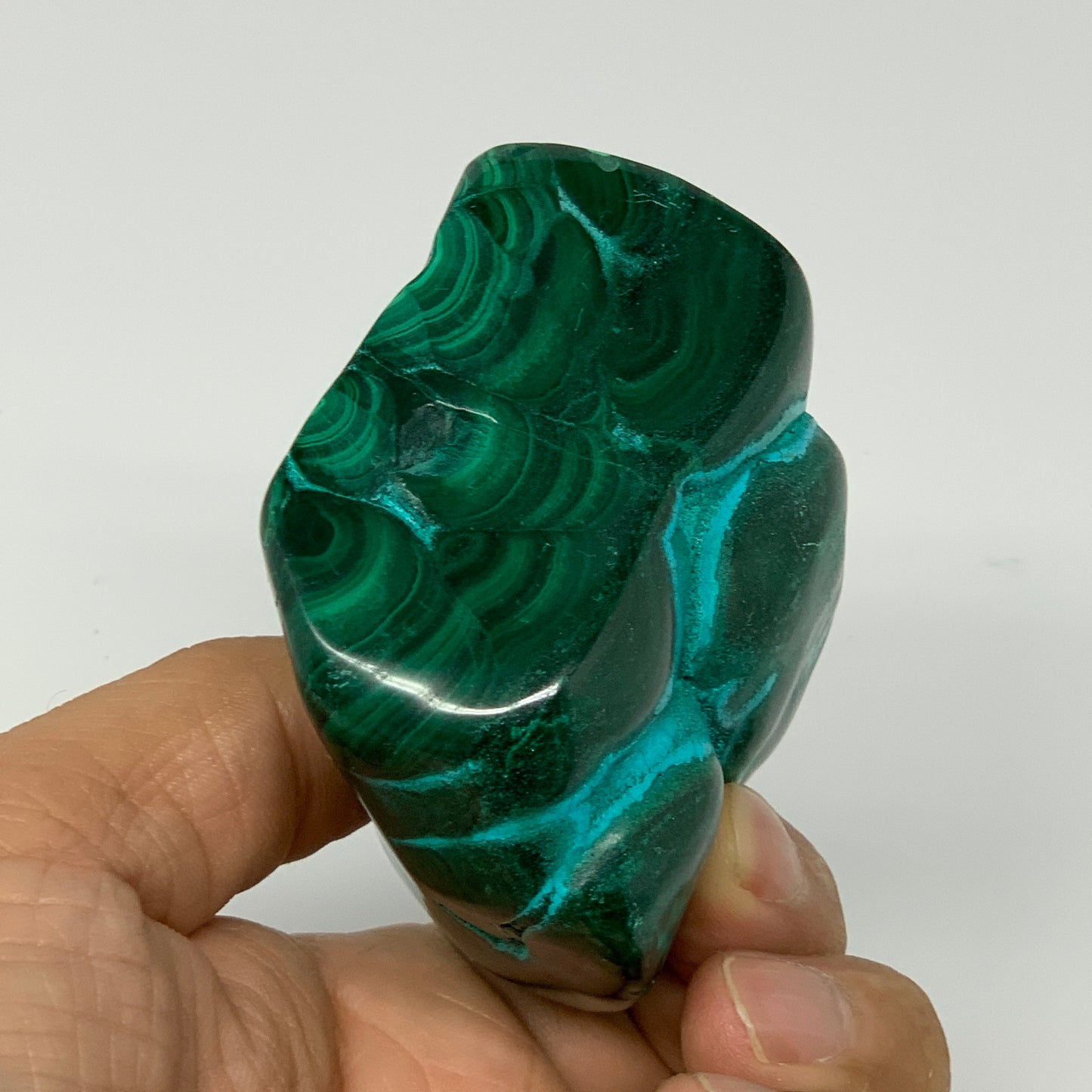 253.7g,2.7"x2.3"x1.4" Natural Azurite Malachite Freeform Polished @Congo, B18495