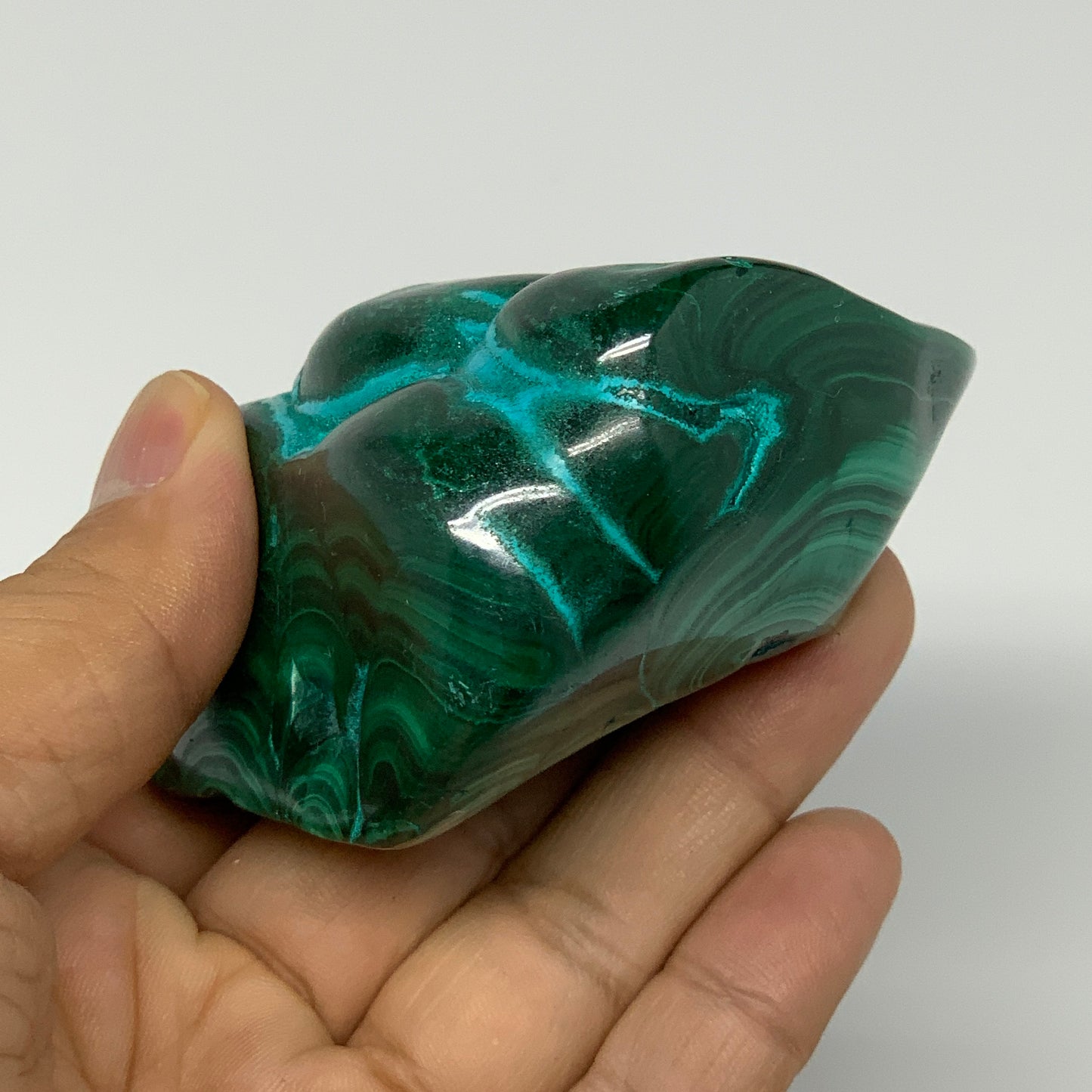 253.7g,2.7"x2.3"x1.4" Natural Azurite Malachite Freeform Polished @Congo, B18495