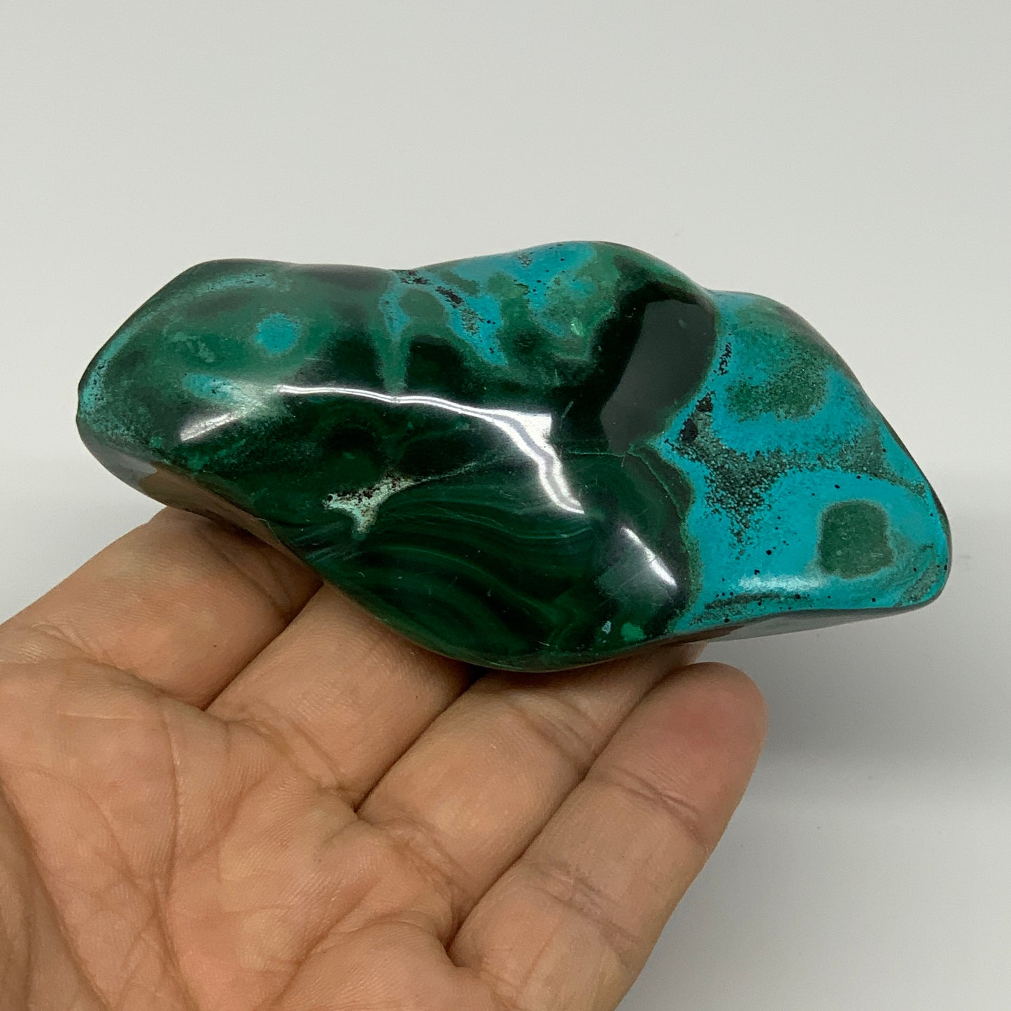 209.3g,3.5"x1.9"x1.3" Natural Azurite Malachite Freeform Polished @Congo, B18498