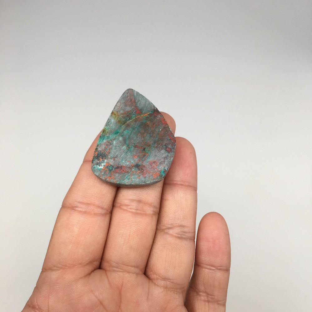17.8g, 1.6"x1.2"x8mm Sonora Sunset Chrysocolla Cuprite Cabochon @Mexico,SC388
