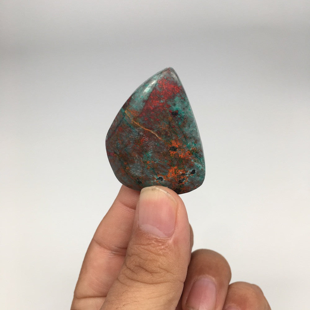 17.8g, 1.6"x1.2"x8mm Sonora Sunset Chrysocolla Cuprite Cabochon @Mexico,SC388