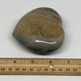 298.6g, 3.1"x3.3"x1.5" Polychrome Jasper Heart Polished Healing Crystal, B17737