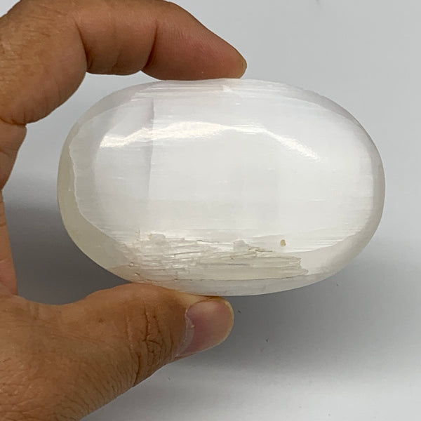 101g, 2.8"x1.9"x0.9", White Satin Spar (Selenite) Palmstone Crystal Gypsum, B225