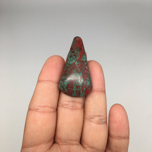 12.3g, 1.7"x0.9"x8mm Sonora Sunset Chrysocolla Cuprite Cabochon @Mexico,SC391 - watangem.com
