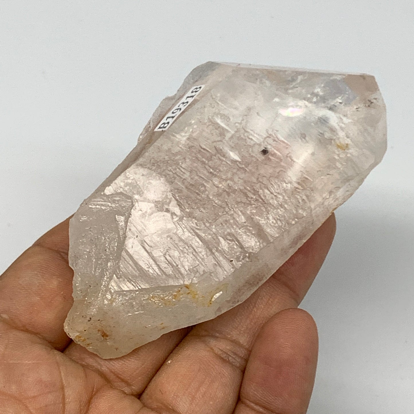 126.7g, 3.4"x1.9"x1", Lemurian Quartz Crystal Mineral Specimens @Brazil, B19318