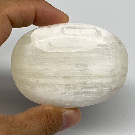 119g, 2.7"x2"x1", White Satin Spar (Selenite) Palmstone Crystal Gypsum, B22592