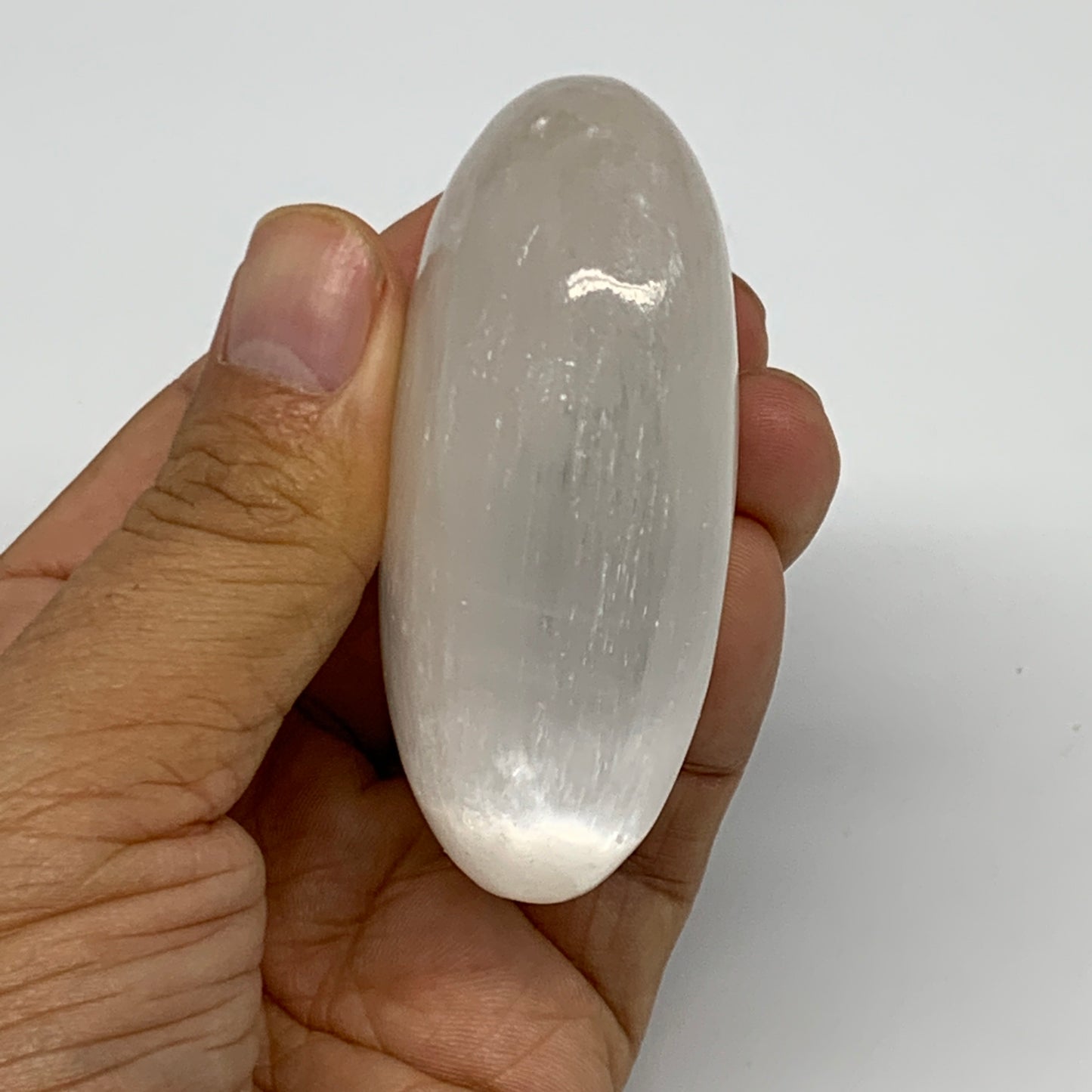 115g, 2.6"x1.9"x1", White Satin Spar (Selenite) Palmstone Crystal Gypsum, B22593