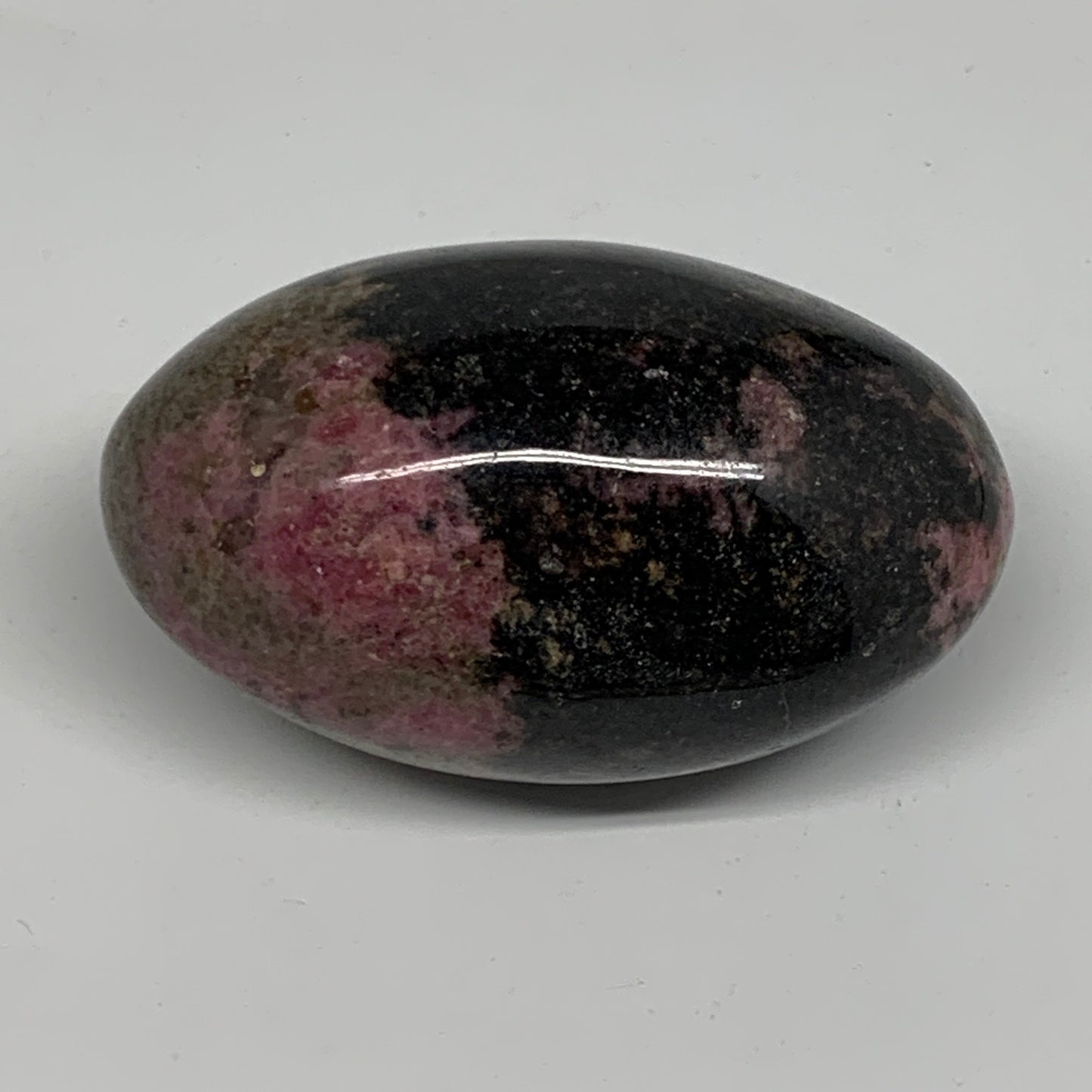 221.6g, 2.8"x1.7"x1.6", Rhodonite Palm-Stone Polished Reiki Madagascar,B12097