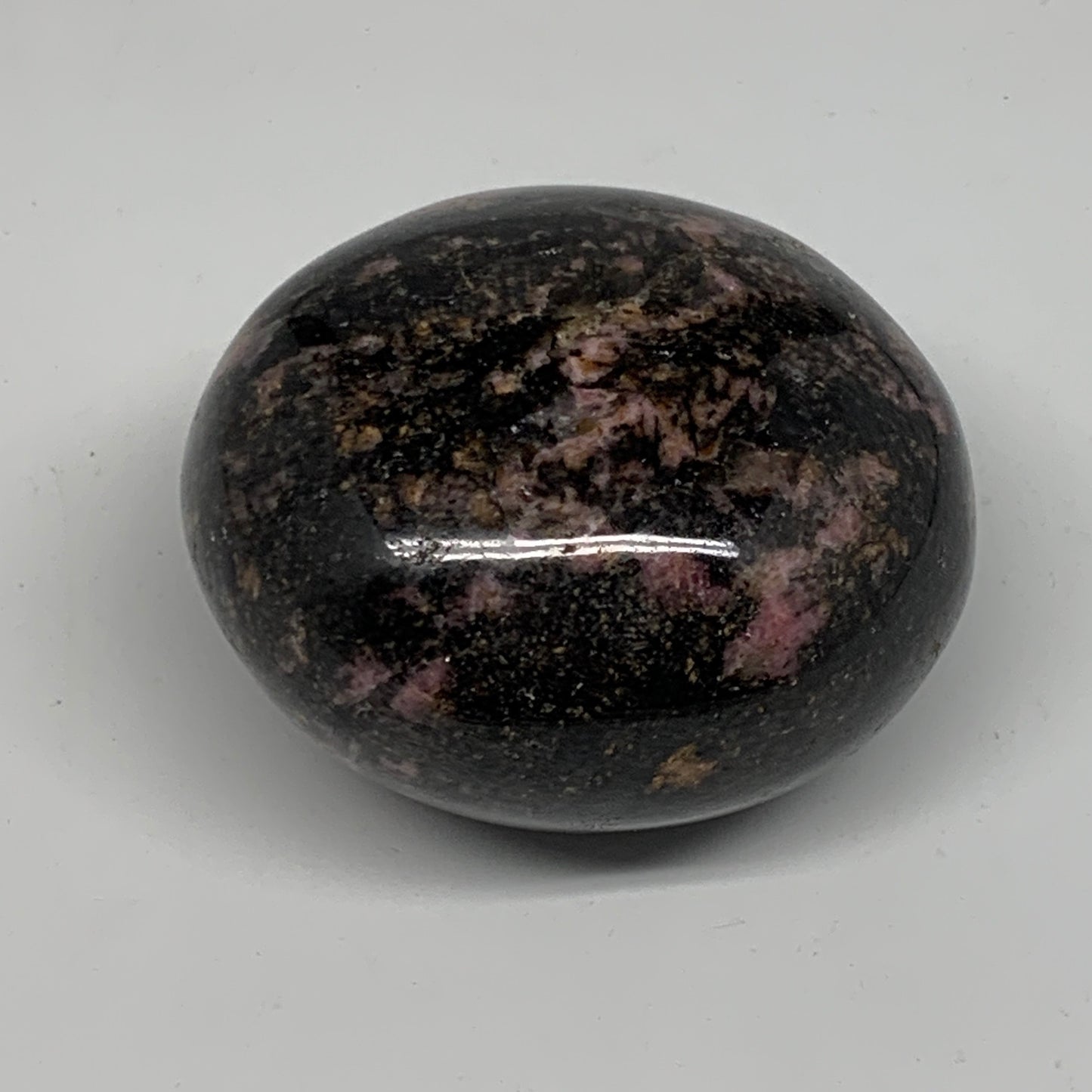 238g, 2.4"x2.1"x1.6", Rhodonite Palm-Stone Polished Reiki Madagascar,B12099