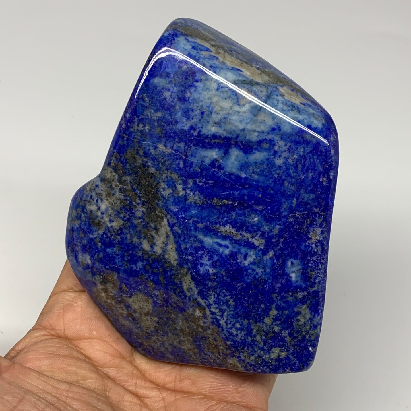 0.87 lbs, 4.2"x3.2"x1.2", Natural Polished Freeform Lapis Lazuli @Afghanistan, B