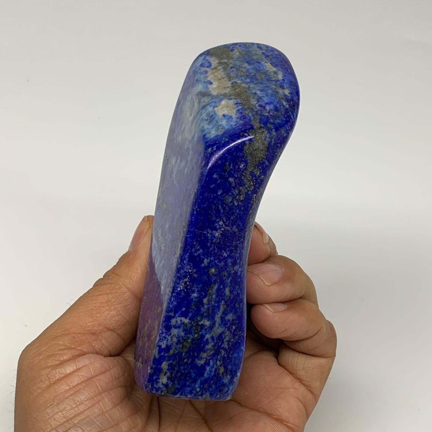 0.87 lbs, 4.2"x3.2"x1.2", Natural Polished Freeform Lapis Lazuli @Afghanistan, B