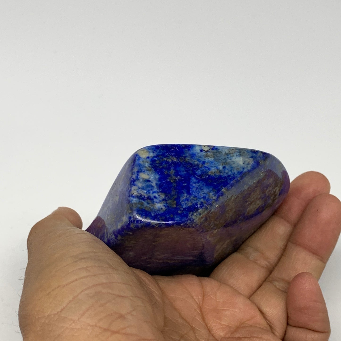 0.87 lbs, 4.2"x3.2"x1.2", Natural Polished Freeform Lapis Lazuli @Afghanistan, B