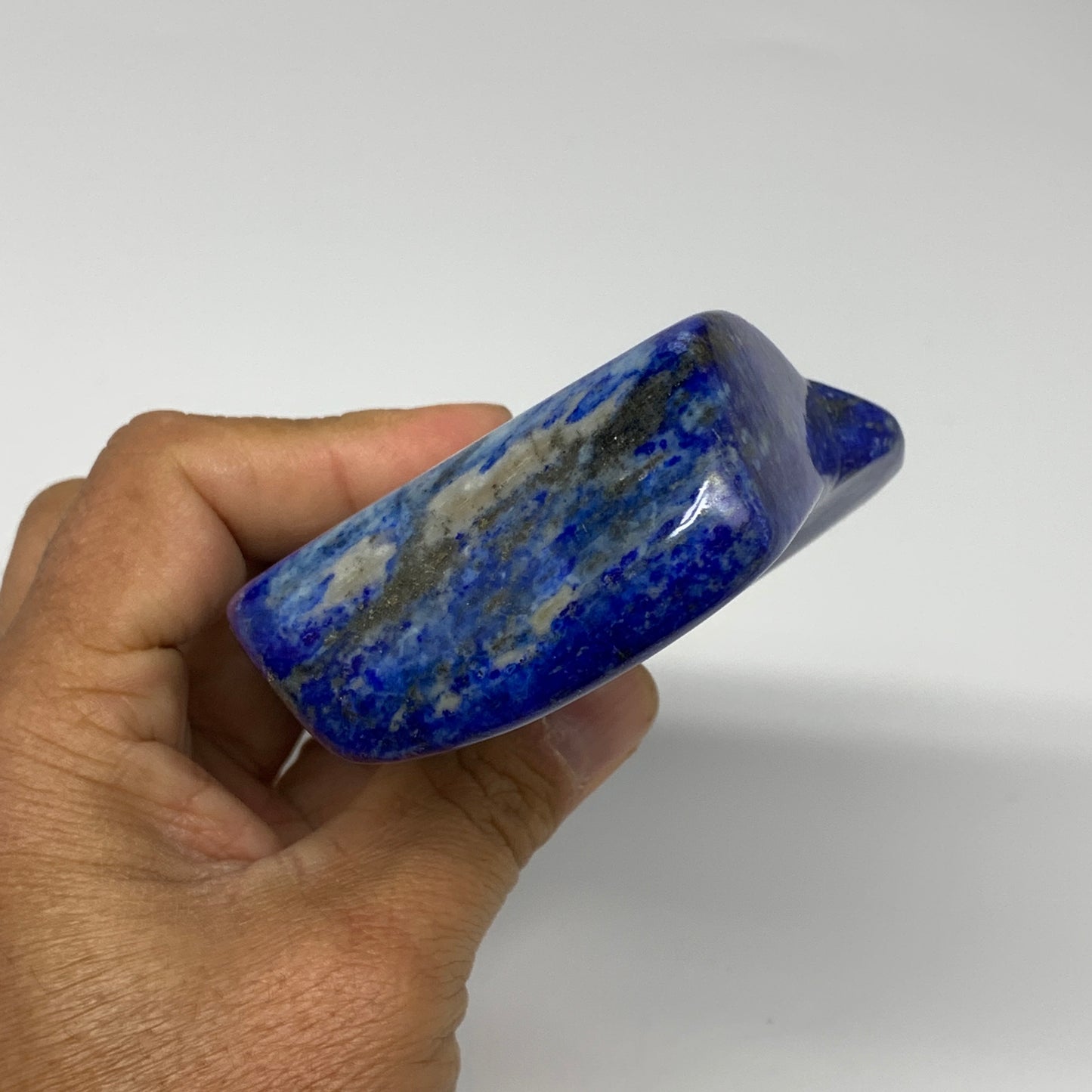 0.87 lbs, 4.2"x3.2"x1.2", Natural Polished Freeform Lapis Lazuli @Afghanistan, B