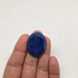 9.1Grams Natural Faceted Oval Lapis Lazuli Cabochon Flat Bottom @Afghanistan,C44