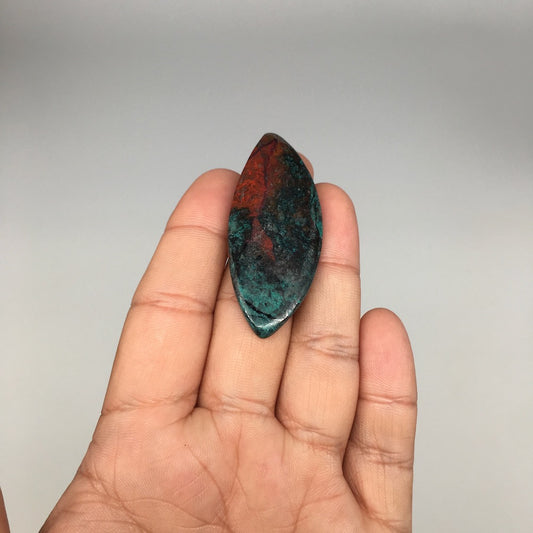 11.7g, 2.1"x0.9"x5mm Sonora Sunset Chrysocolla Cuprite Cabochon @Mexico,SC399
