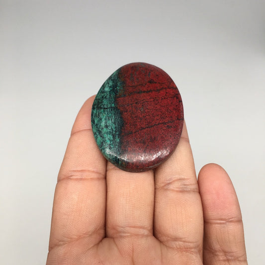 28.7g, 2"x1.5"x7mm Sonora Sunset Chrysocolla Cuprite Cabochon @Mexico,SC404 - watangem.com
