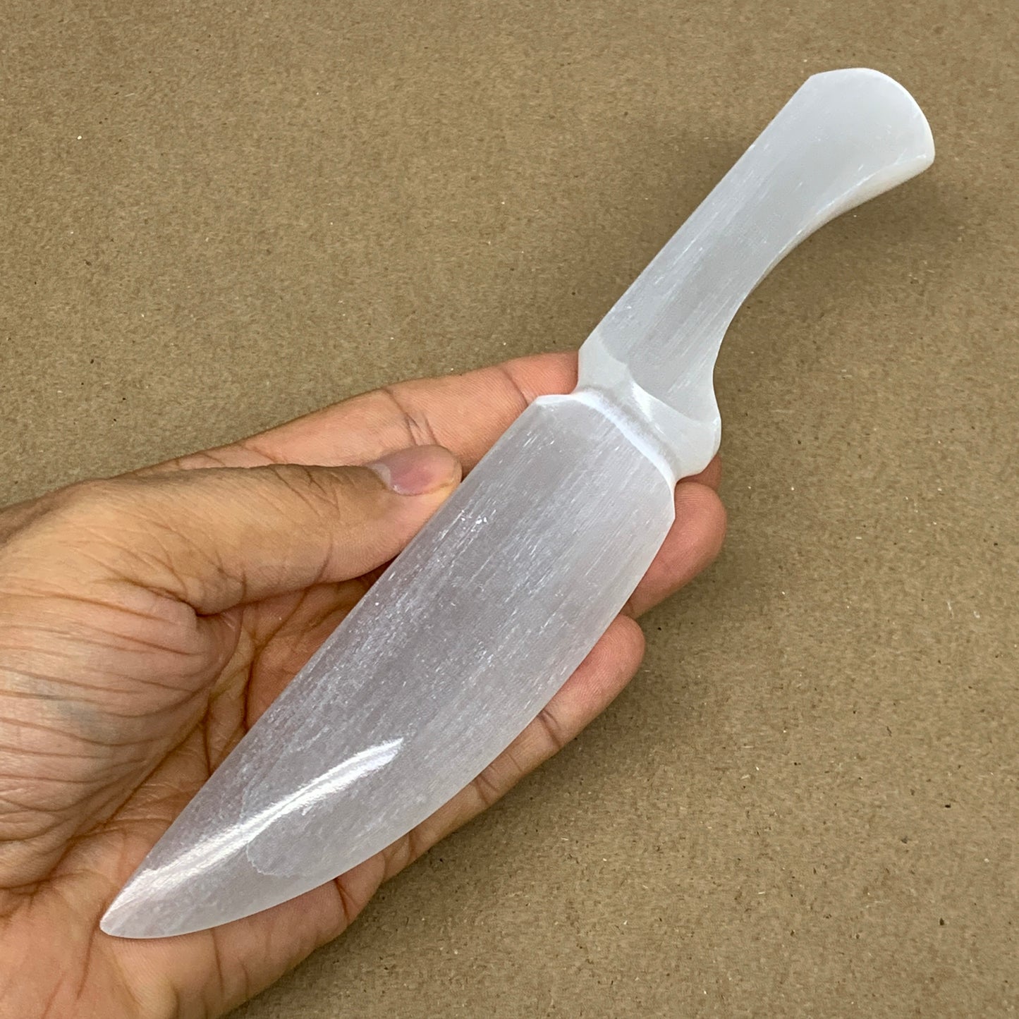 151g,7.8"x1.2"x0.7"Natural Selenite Crystal Knife (Satin Spar) @Morocco,B24122