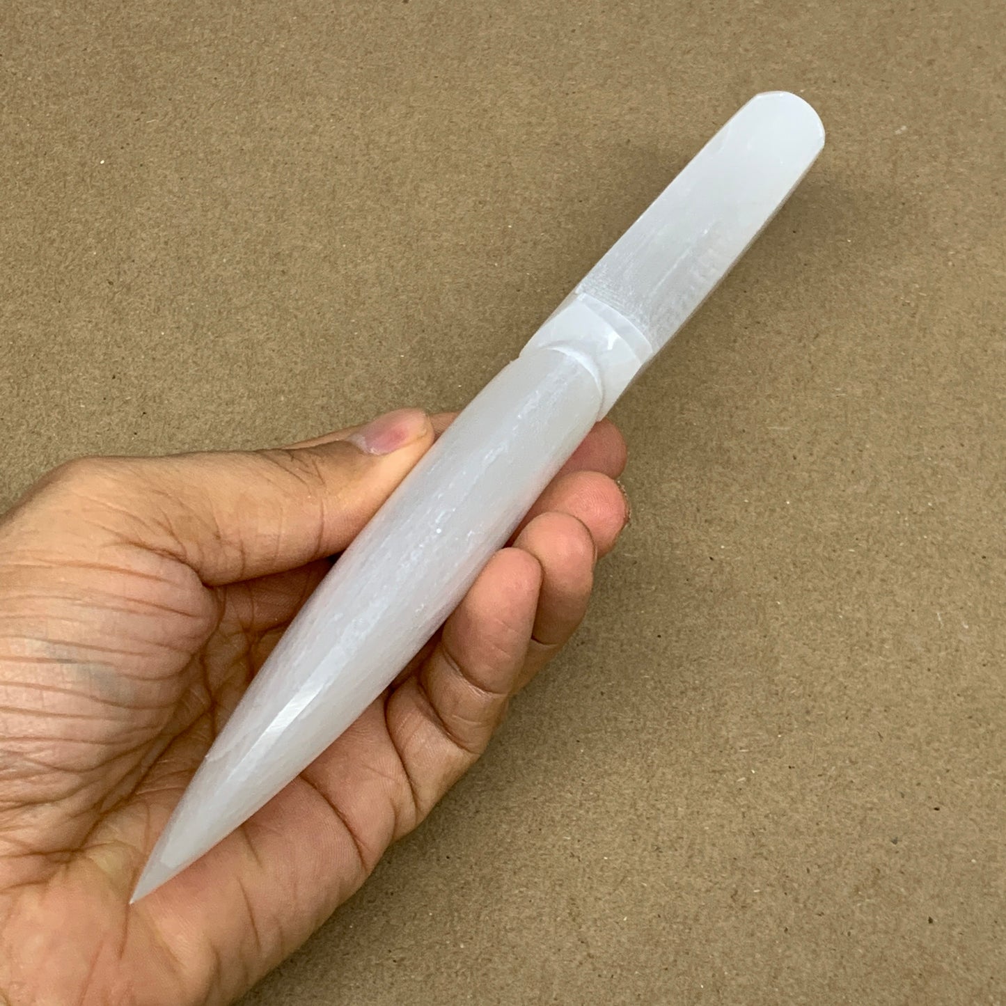 151g,7.8"x1.2"x0.7"Natural Selenite Crystal Knife (Satin Spar) @Morocco,B24122