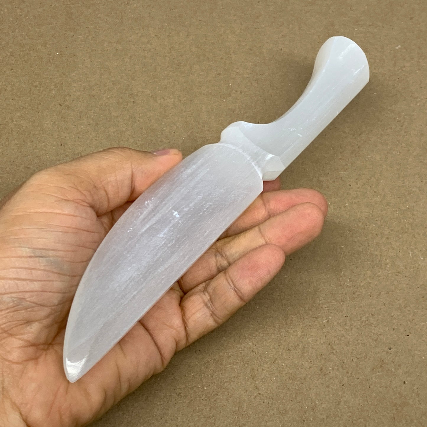 151g,7.8"x1.2"x0.7"Natural Selenite Crystal Knife (Satin Spar) @Morocco,B24122