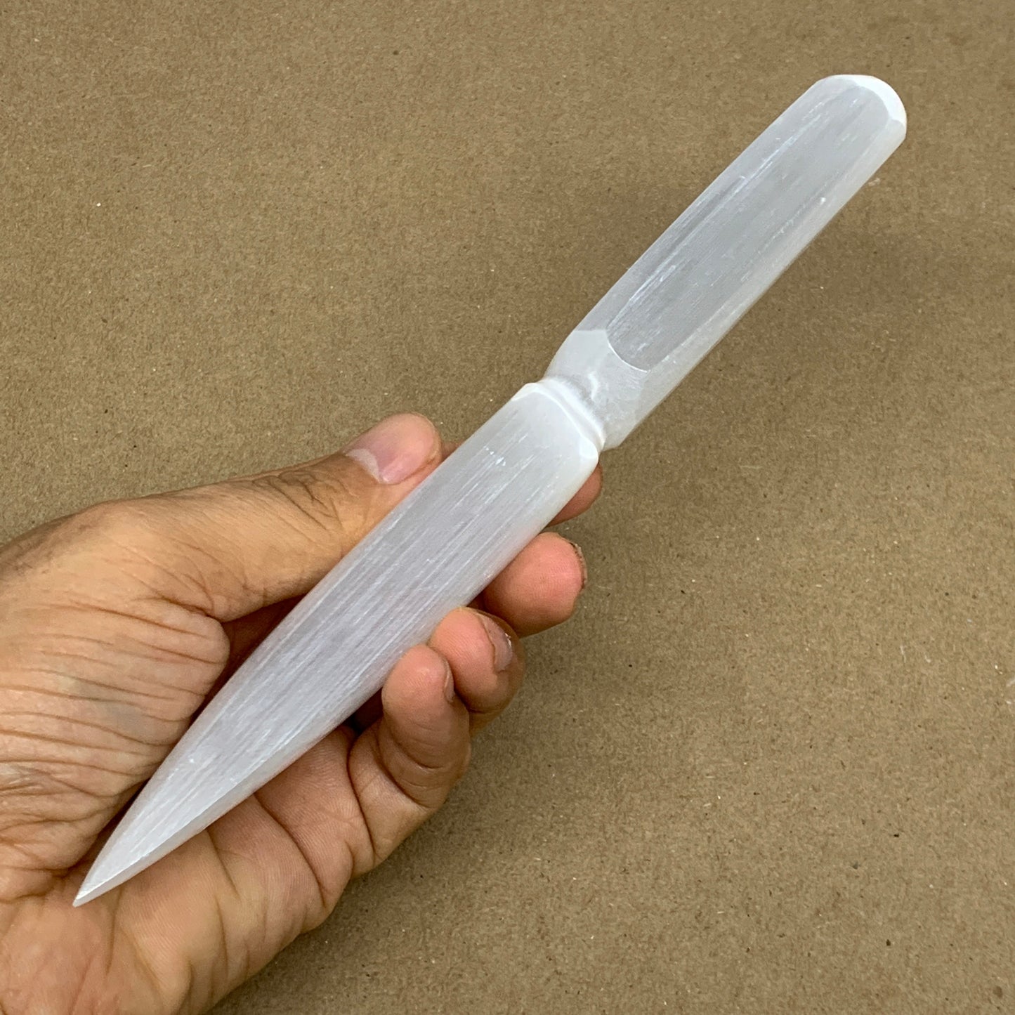 151g,7.8"x1.2"x0.7"Natural Selenite Crystal Knife (Satin Spar) @Morocco,B24122