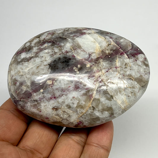222.2g,3.2"x2.4"x1.3" Tourmaline Rubellite Palm-Stone Reiki @Madagascar,B20883