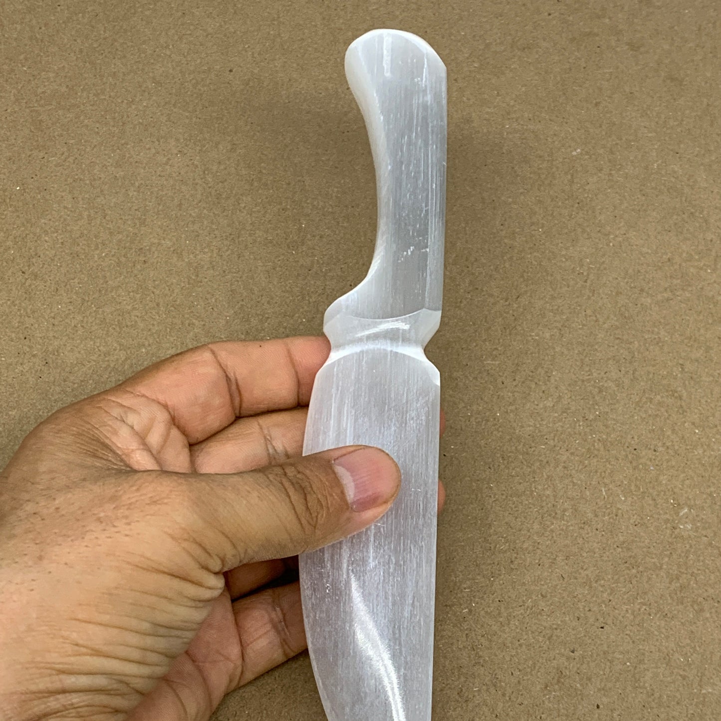 151g,7.8"x1.2"x0.7"Natural Selenite Crystal Knife (Satin Spar) @Morocco,B24122