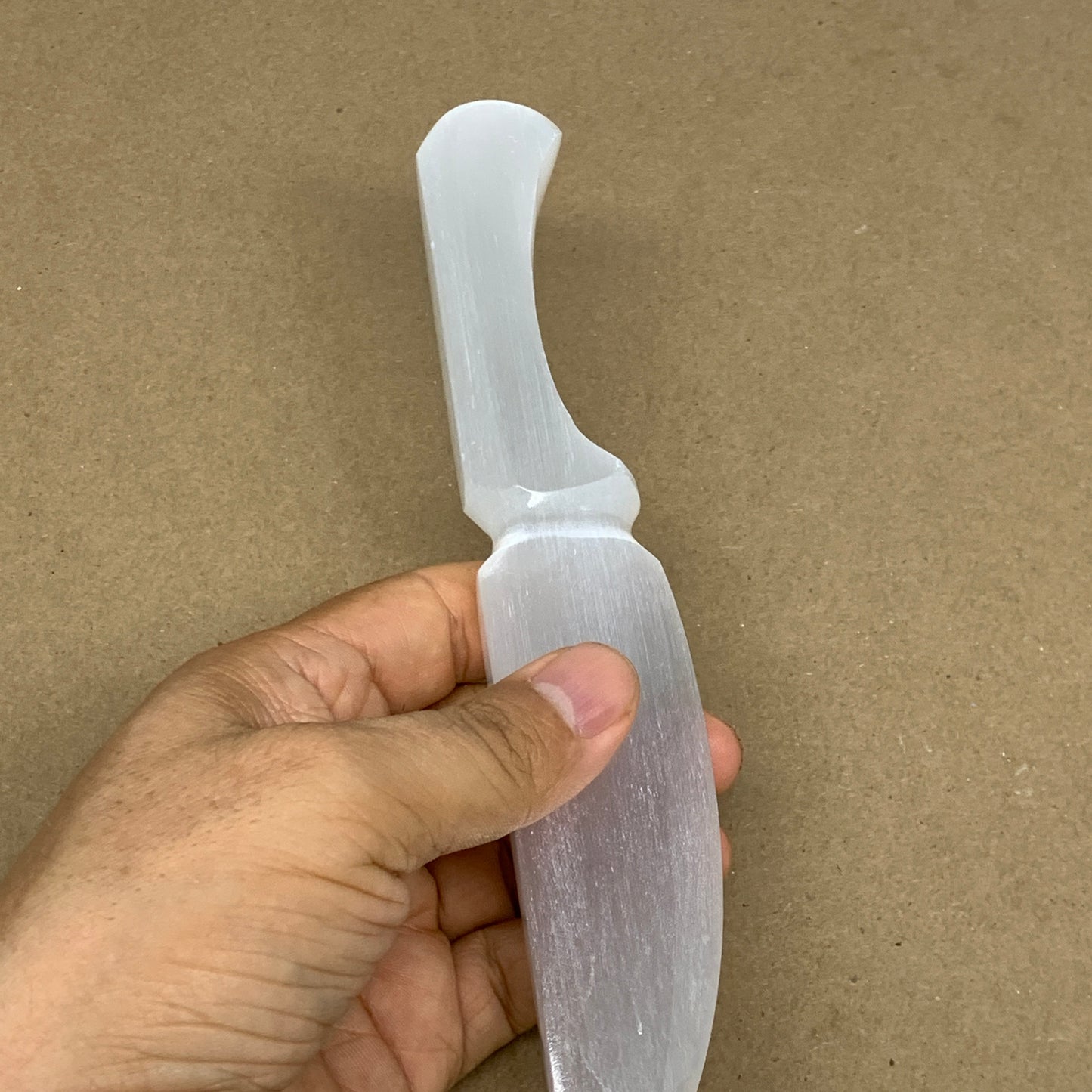 151g,7.8"x1.2"x0.7"Natural Selenite Crystal Knife (Satin Spar) @Morocco,B24122