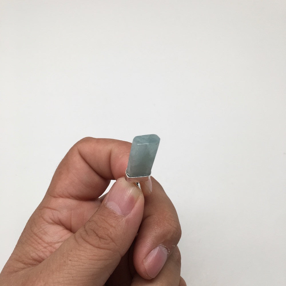 15 cts Polished Aquamarine+ Cab Pendant Sterling Silver Handmade @Brazil,Bp11