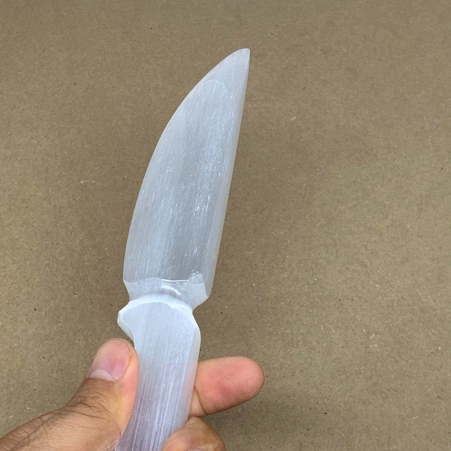 151g,7.8"x1.2"x0.7"Natural Selenite Crystal Knife (Satin Spar) @Morocco,B24122